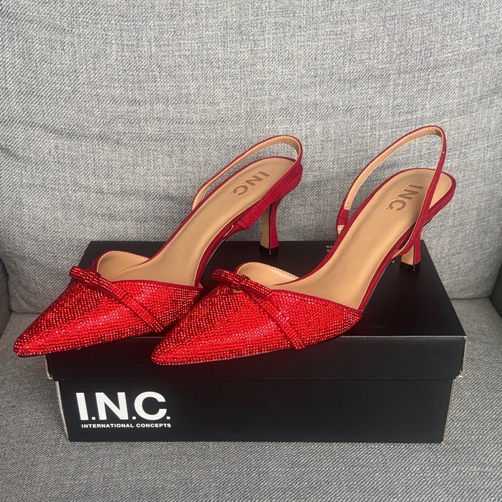 INC International Concepts Women's Glittering Red Heels